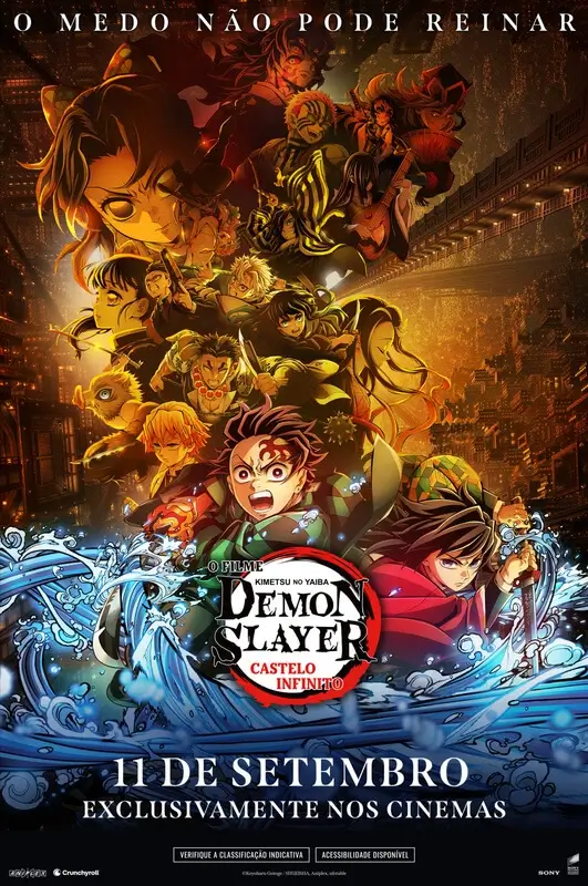 Pôster oficial do filme Demon Slayer: Kimetsu no Yaiba - Infinite Castle