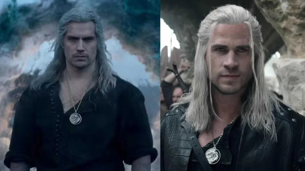 Henry Cavill e Liam Hemsworth como Geralt de Rivia